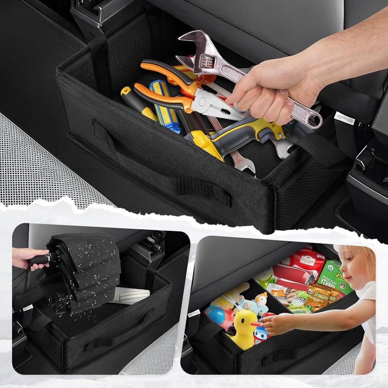 AUTOFIT 2PCS Cybertruck Under Seat Storage Box - Truck Under Seat Tool Box for 2024 2025 Tesla Cybertruck with Removable Dividers, 600D Oxford Cloth, Cybertruck accessories Mesh Organizer - Image 5